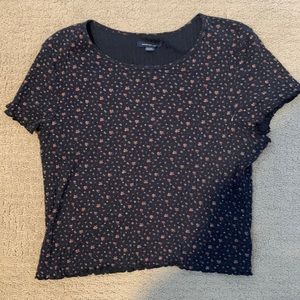 Black floral lettuce top